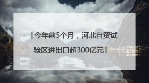 今年前5个月，河北自贸试验区进出口超300亿元