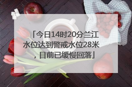 今日14时20分兰江水位达到警戒水位28米，目前已缓慢回落