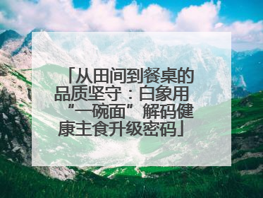 从田间到餐桌的品质坚守：白象用“一碗面”解码健康主食升级密码