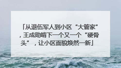 从退伍军人到小区“大管家”，王成勋啃下一个又一个“硬骨头”，让小区面貌焕然一新