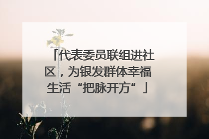 代表委员联组进社区，为银发群体幸福生活“把脉开方”