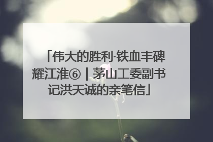 伟大的胜利·铁血丰碑耀江淮⑥｜茅山工委副书记洪天诚的亲笔信
