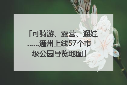 可骑游、露营、遛娃……通州上线57个市级公园导览地图