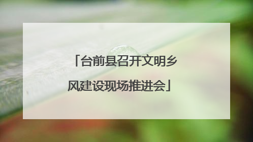 台前县召开文明乡风建设现场推进会