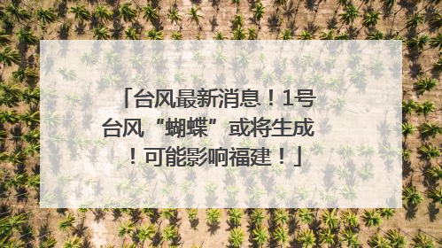 台风最新消息！1号台风“蝴蝶”或将生成！可能影响福建！