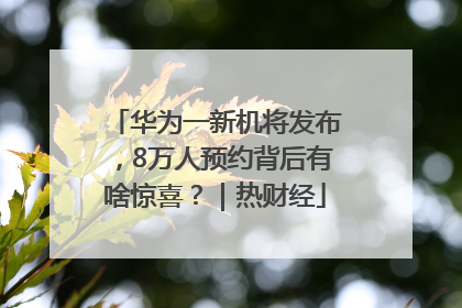 华为一新机将发布，8万人预约背后有啥惊喜？｜热财经