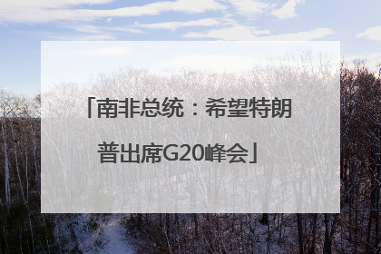 南非总统：希望特朗普出席G20峰会