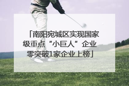 南阳宛城区实现国家级重点“小巨人”企业零突破1家企业上榜