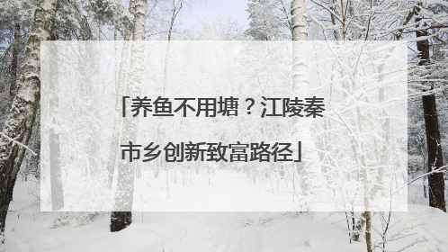 养鱼不用塘？江陵秦市乡创新致富路径