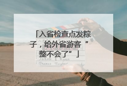 入省检查点发粽子，给外省游客“整不会了”