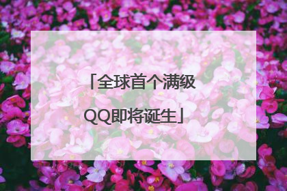 全球首个满级QQ即将诞生