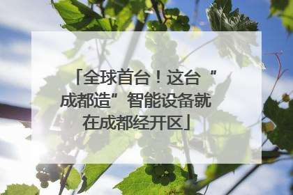 全球首台！这台“成都造”智能设备就在成都经开区
