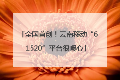 全国首创！云南移动“61520”平台很暖心