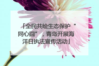 全民共绘生态保护“同心圆”，青岛开展海洋日执法宣传活动