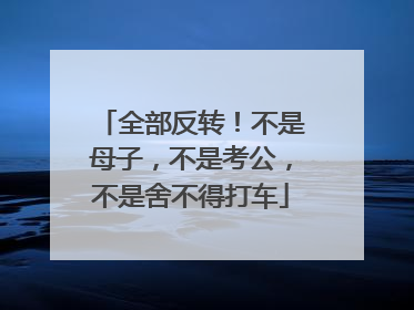全部反转！不是母子，不是考公，不是舍不得打车
