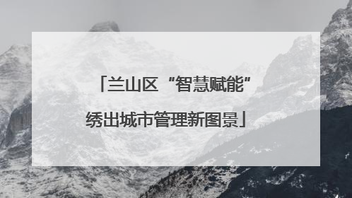 兰山区“智慧赋能”绣出城市管理新图景