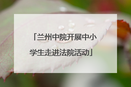兰州中院开展中小学生走进法院活动