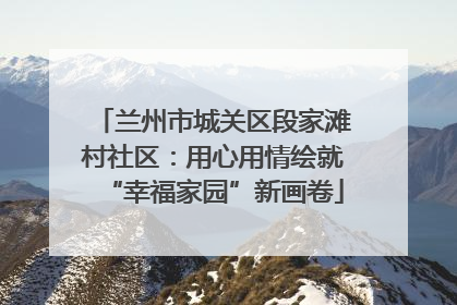 兰州市城关区段家滩村社区：用心用情绘就“幸福家园”新画卷
