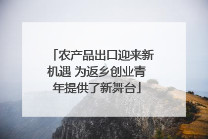 农产品出口迎来新机遇 为返乡创业青年提供了新舞台