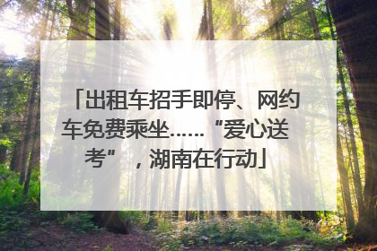 出租车招手即停、网约车免费乘坐……“爱心送考”，湖南在行动