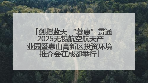 剑指蓝天 “蓉惠”贯通 2025无锡航空航天产业园暨惠山高新区投资环境推介会在成都举行