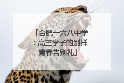 合肥一六八中学：高三学子的别样青春告别礼