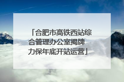 合肥市高铁西站综合管理办公室揭牌 力保年底开站运营
