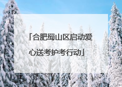 合肥蜀山区启动爱心送考护考行动