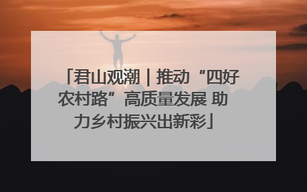 君山观潮｜推动“四好农村路”高质量发展 助力乡村振兴出新彩