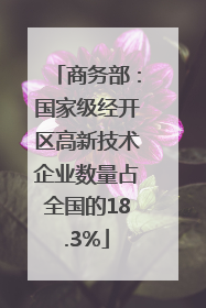 商务部：国家级经开区高新技术企业数量占全国的18.3%