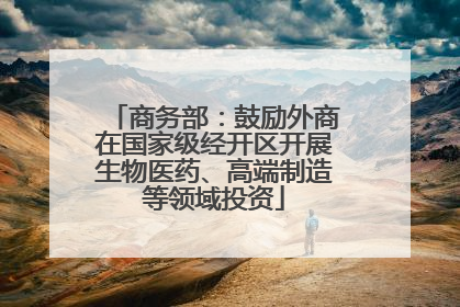 商务部：鼓励外商在国家级经开区开展生物医药、高端制造等领域投资