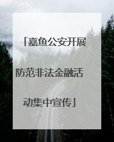 嘉鱼公安开展防范非法金融活动集中宣传