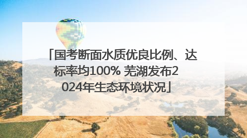 国考断面水质优良比例、达标率均100% 芜湖发布2024年生态环境状况