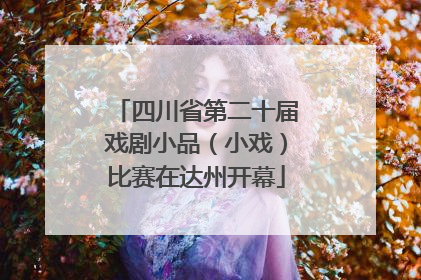 四川省第二十届戏剧小品（小戏）比赛在达州开幕