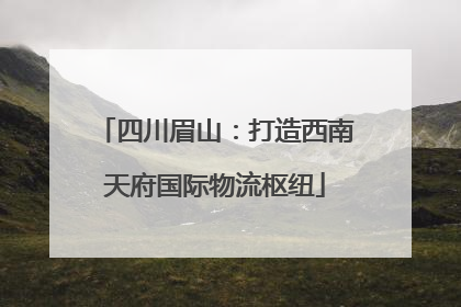 四川眉山：打造西南天府国际物流枢纽