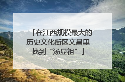 在江西规模最大的历史文化街区文昌里找到“汤显祖”