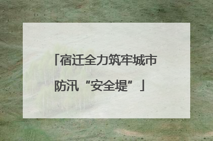 宿迁全力筑牢城市防汛“安全堤”