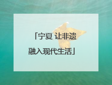 宁夏 让非遗融入现代生活