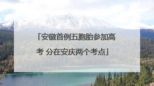 安徽首例五胞胎参加高考 分在安庆两个考点