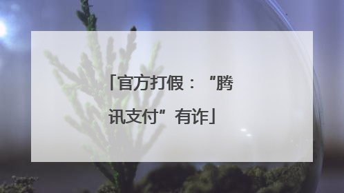 官方打假：“腾讯支付”有诈