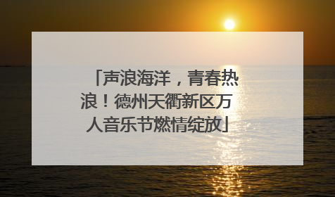 声浪海洋，青春热浪！德州天衢新区万人音乐节燃情绽放