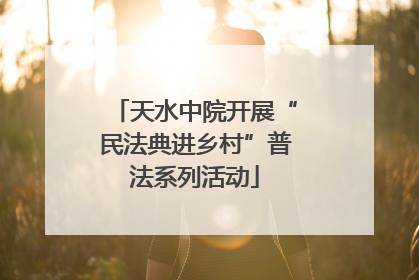 天水中院开展“民法典进乡村”普法系列活动