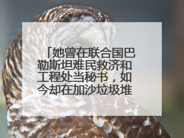 她曾在联合国巴勒斯坦难民救济和工程处当秘书，如今却在加沙垃圾堆中找吃的