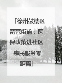 徐州鼓楼区琵琶街道：医保政策进社区 惠民服务零距离
