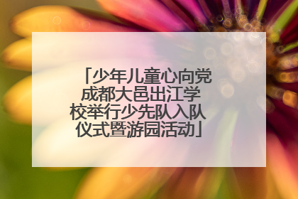少年儿童心向党 成都大邑出江学校举行少先队入队仪式暨游园活动