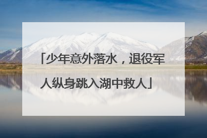 少年意外落水，退役军人纵身跳入湖中救人