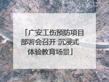 广安工伤预防项目部署会召开 沉浸式体验教育场景