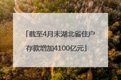 截至4月末湖北省住户存款增加4100亿元