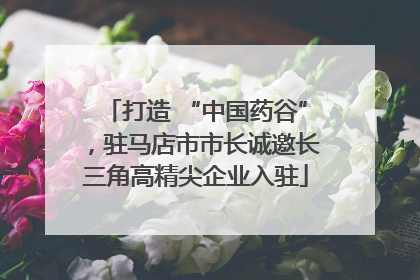 打造 “中国药谷”，驻马店市市长诚邀长三角高精尖企业入驻