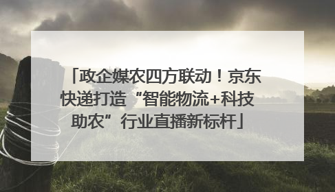 政企媒农四方联动！京东快递打造“智能物流+科技助农”行业直播新标杆